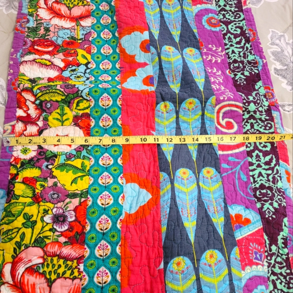 Pair of Boho Colorful Quilted Cotton Patchwork King Pillow Shams - Picture 2 of 6